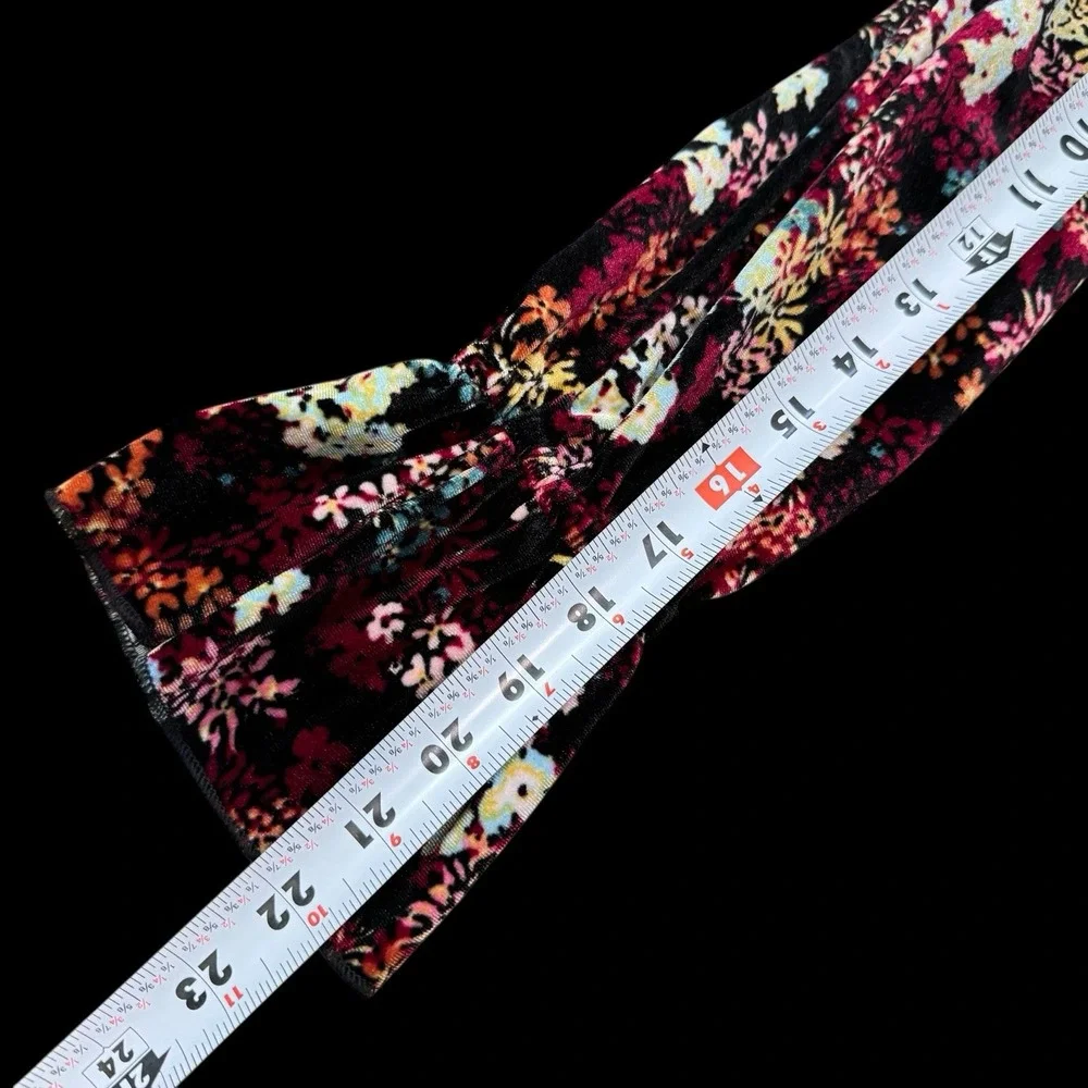 Ella Moss Floral Velvet Mini Dress Long Sleeves Smocked Waist Girls Size 14 #073